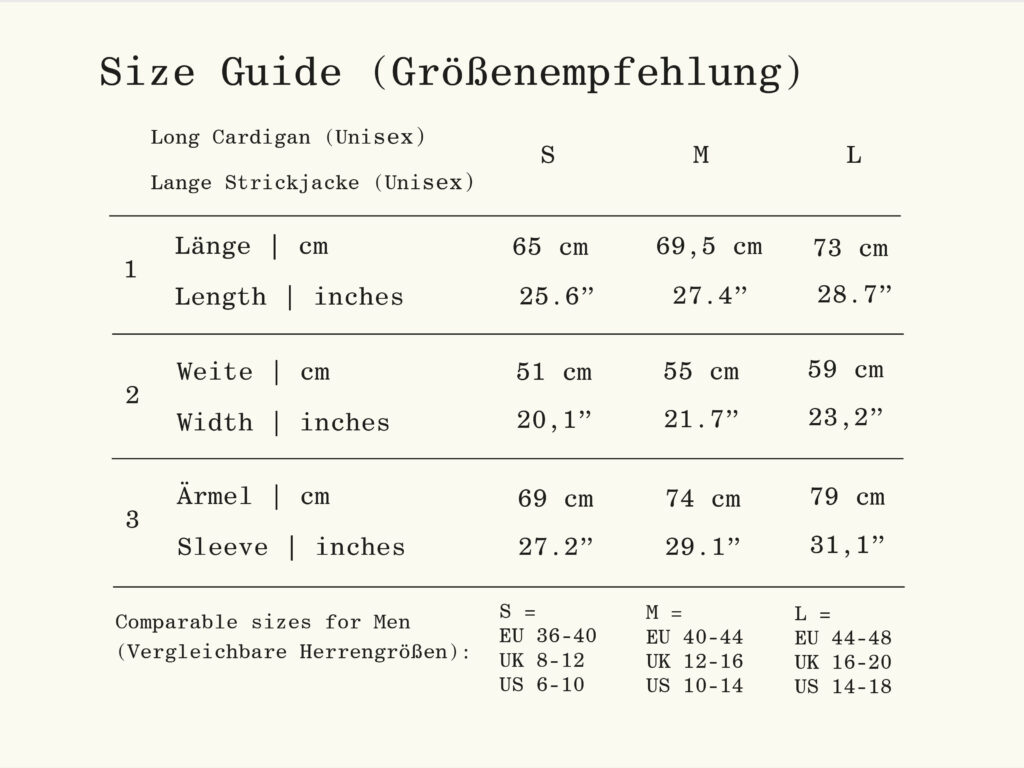 Unisex REH (GERMANY) V-Neck Cardigan Jerseystrick Größentabelle und vergleichbare internationale Größen für Männer