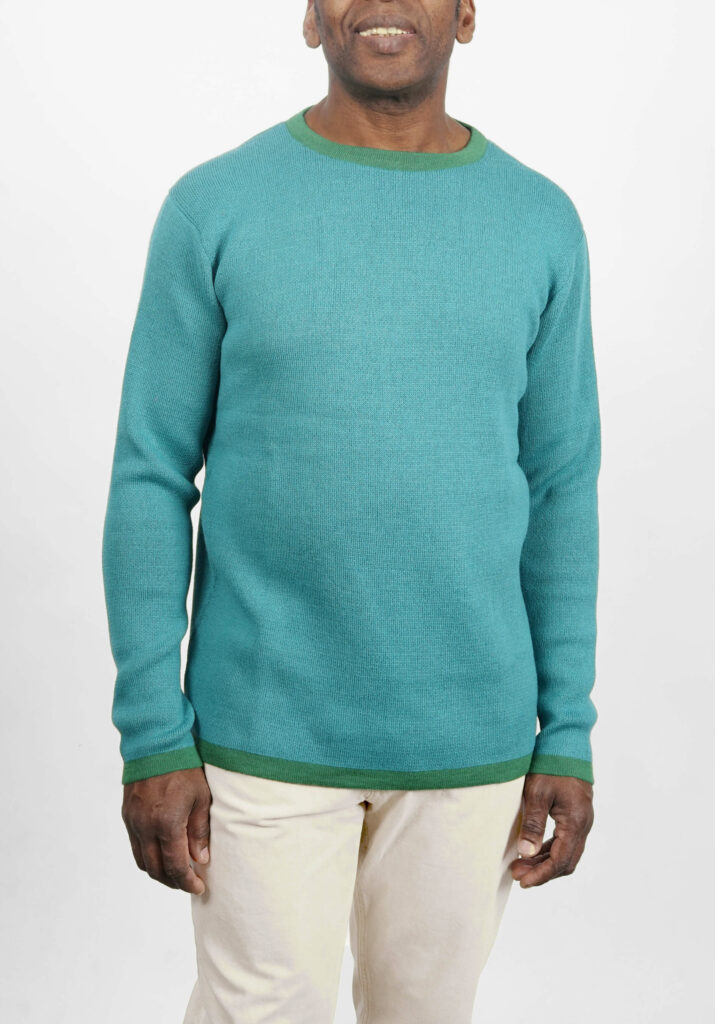 Hohe Qualitätsstrickwaren aus Baby Alpaca Sweater »Hockney« Turquoise Green