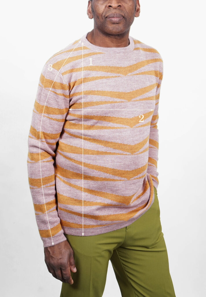 REH (GERMANY) Pullover-Größe für Jacquard-Pullover für Männer richtig ausmessen.