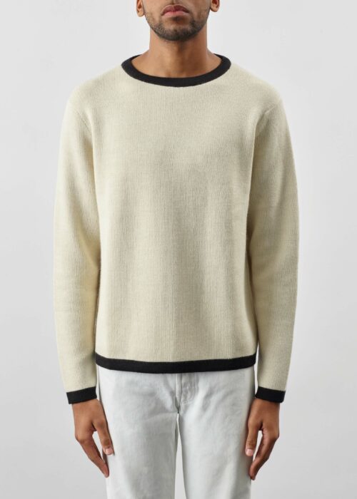 »Van Doesburg« Sweater Baby Alpaca | Ecru Black