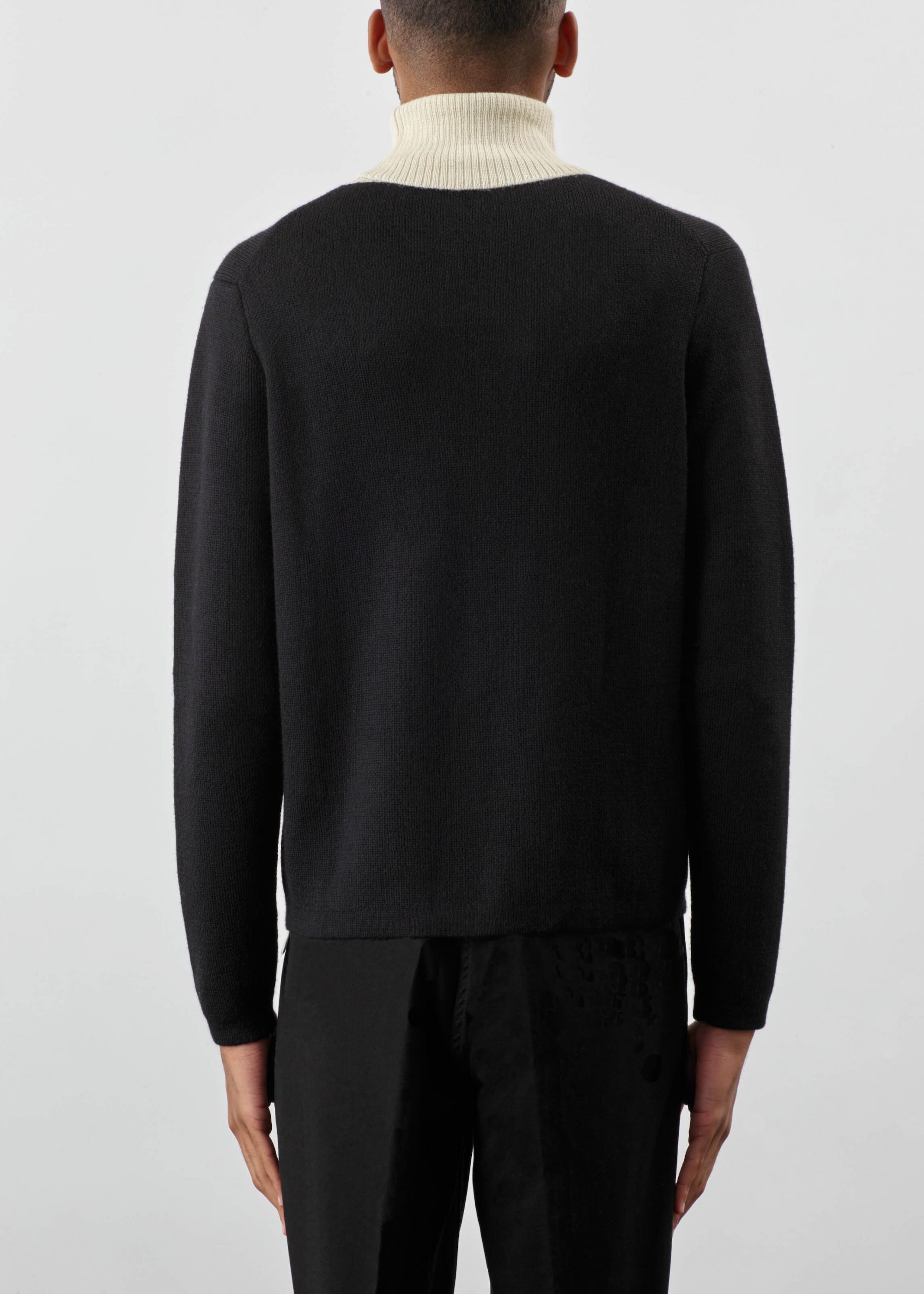 Product image for »Clergy« Turtleneck Sweater Baby Alpaca | Black Ecru