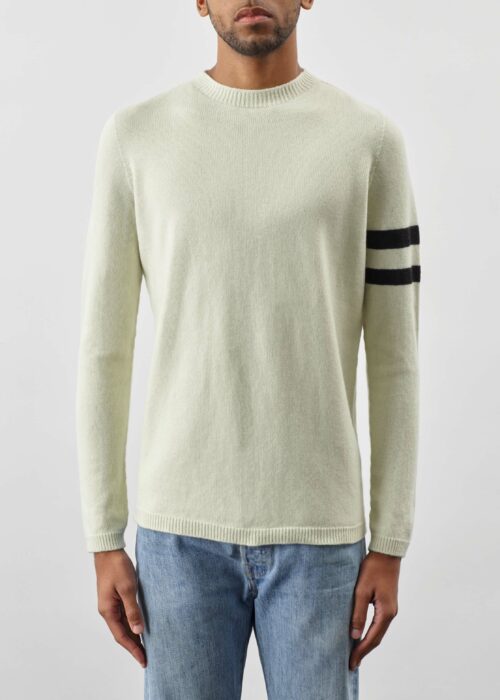 Product thumbnail image for »Varsity« Ecru Black Sweater Felted Cashmere Merino