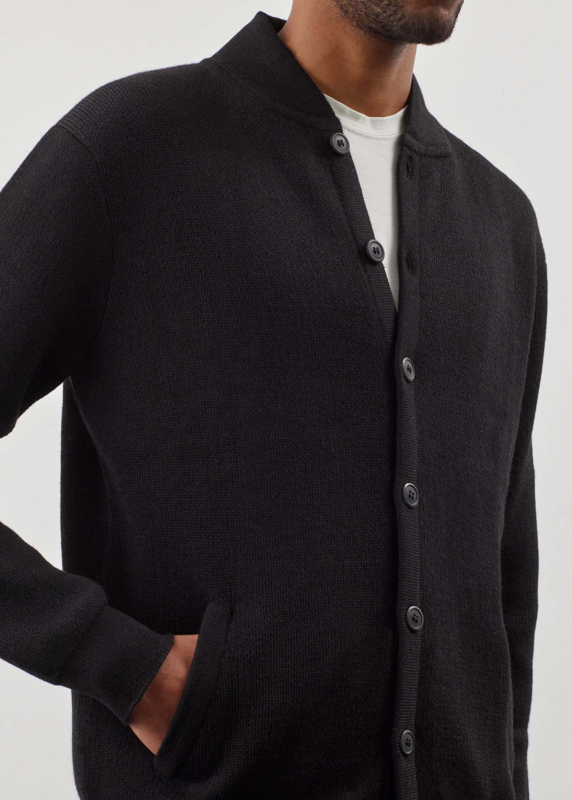 Product image for »Quasar« Bomber Cardigan Baby Alpaca | Black