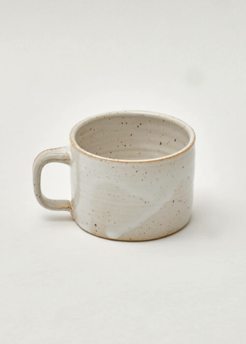 »Friedländer« Cup White Speckled | Genuine Stoneware