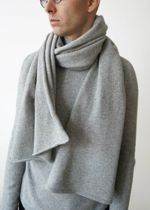 Product thumbnail image for »Einstein« Light Grey Scarf Felted Cashmere Merino