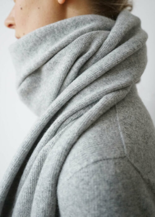 Product thumbnail image for »Einstein« Light Grey Scarf Felted Cashmere Merino