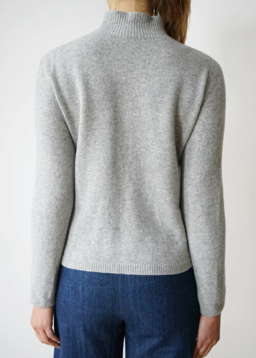 Product thumbnail image for »Judd« Light Grey Polo-Neck Sweater Felted Cashmere Merino