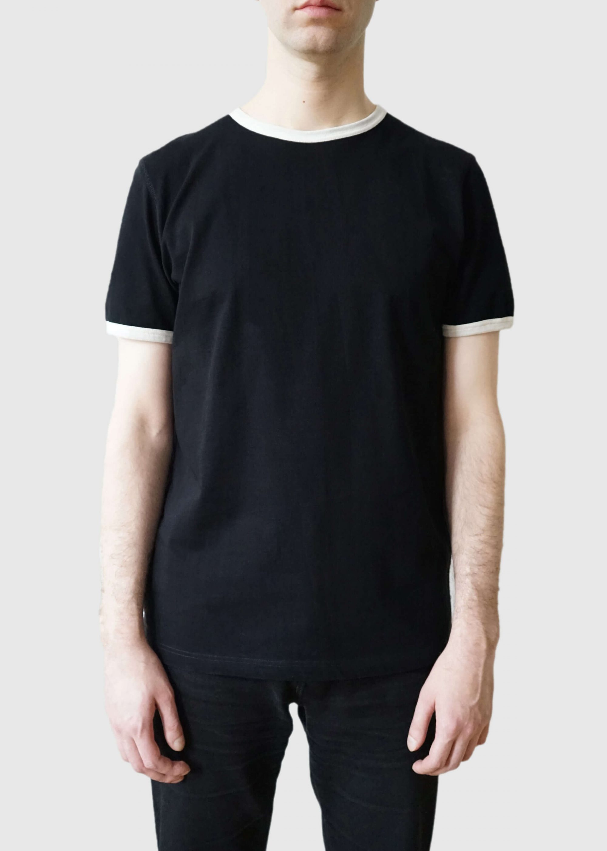 Product image for »Kline« Black Ecru Ringer T-Shirt 100% Organic Cotton