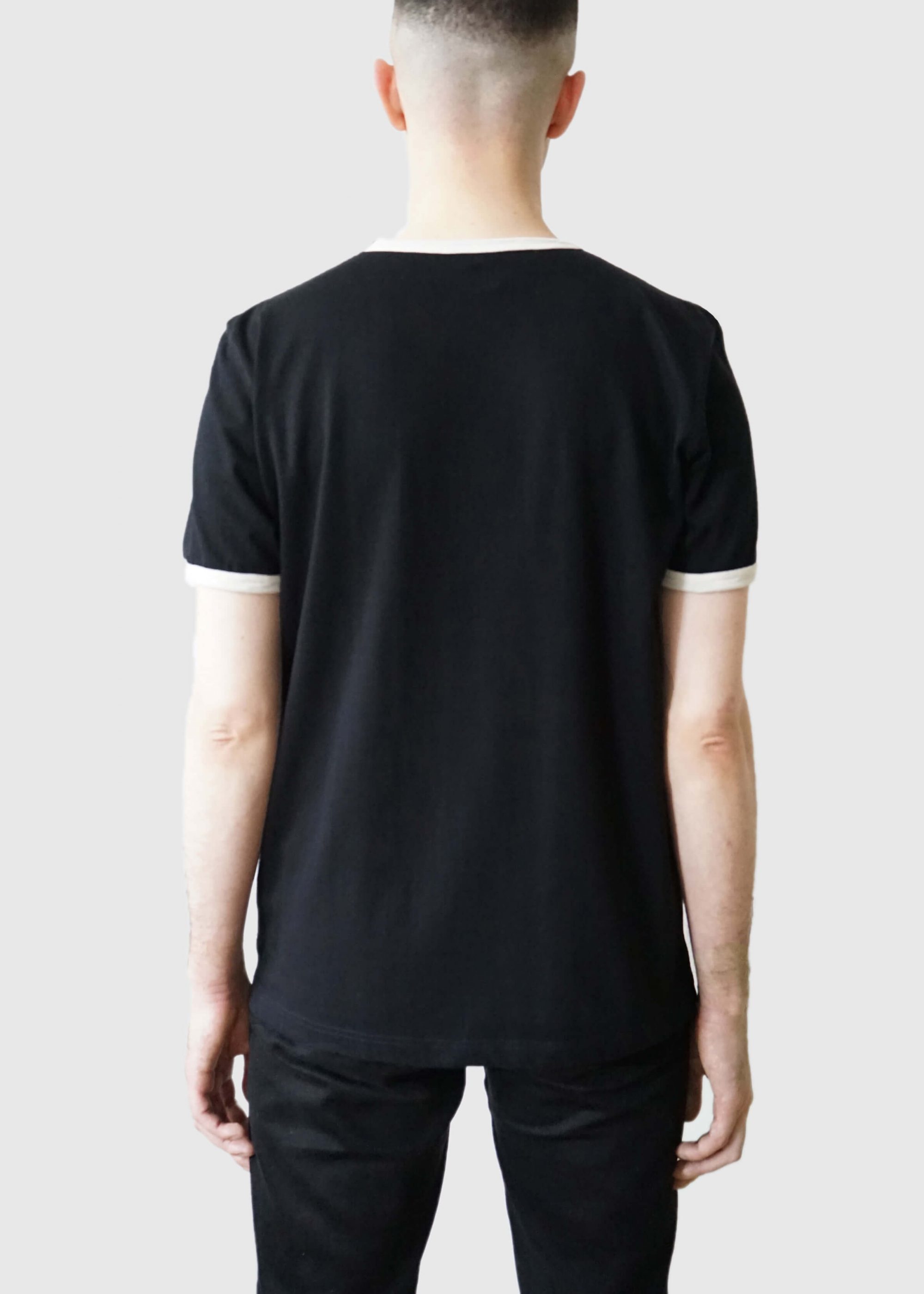 Product image for »Kline« Black Ecru Ringer T-Shirt 100% Organic Cotton