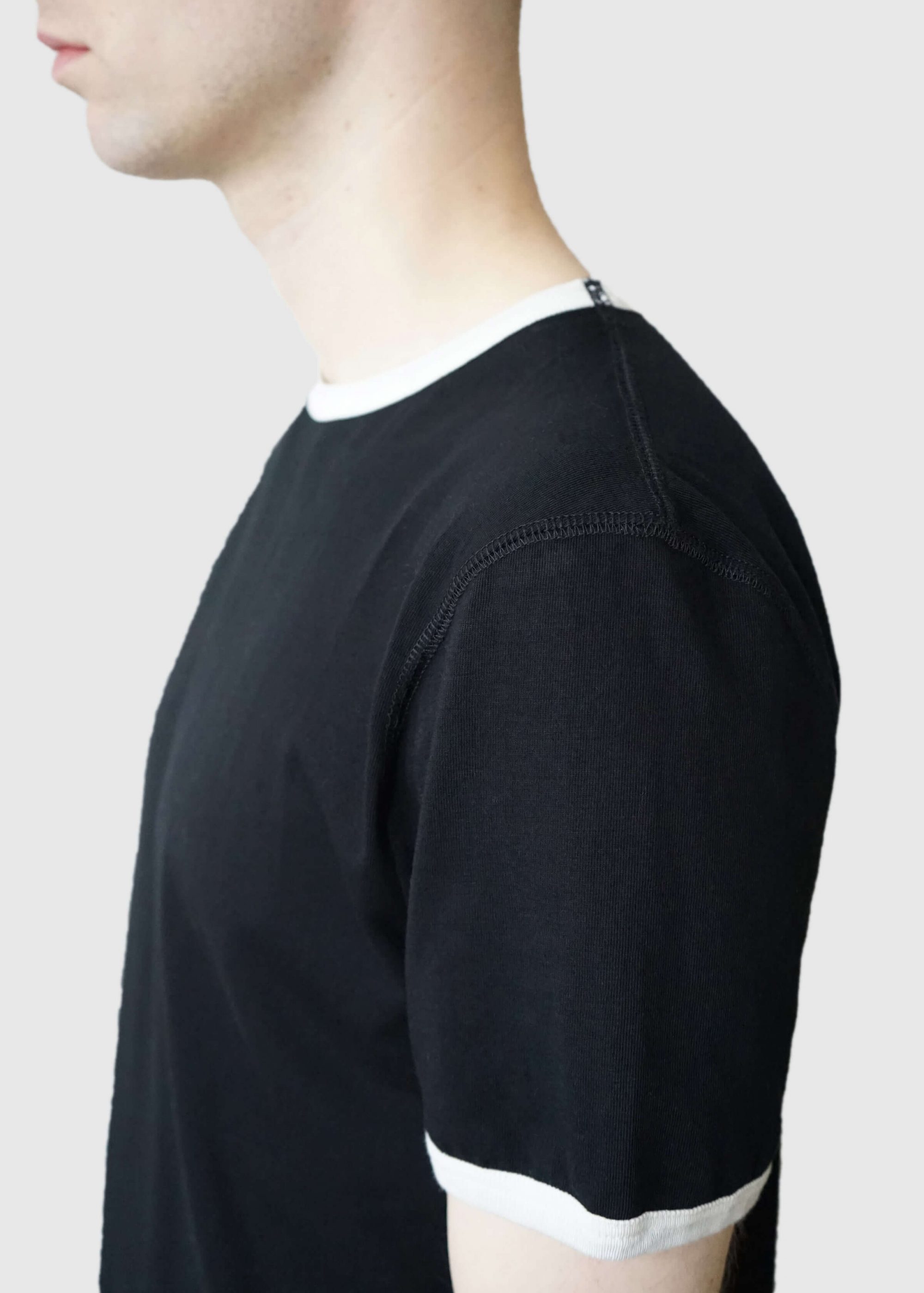 Product image for »Kline« Black Ecru Ringer T-Shirt 100% Organic Cotton