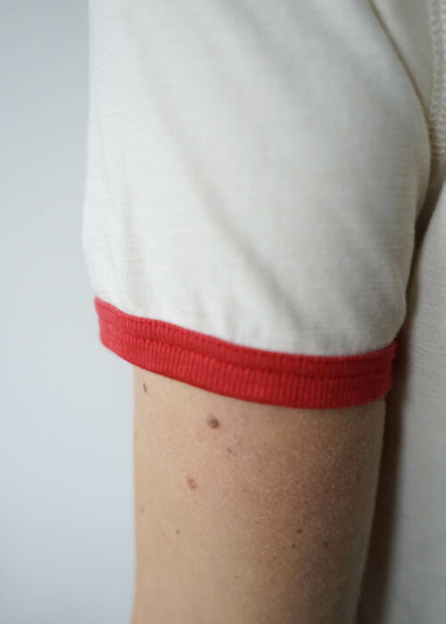 »Corita« Ecru Red Ringer T-Shirt 100% Organic Cotton
