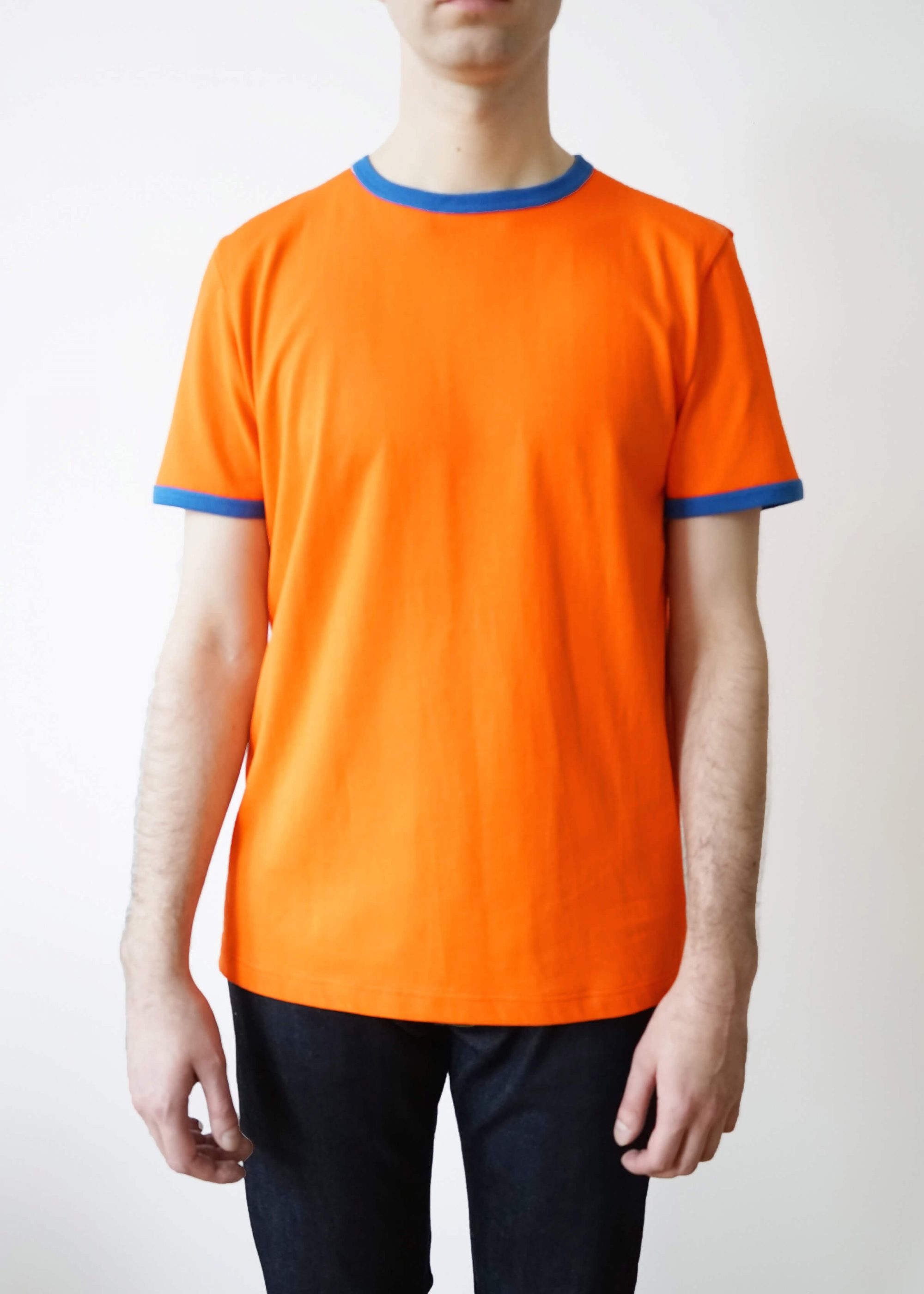 Product image for »Harrison« Orange Blue Ringer T-Shirt 100% Organic Cotton