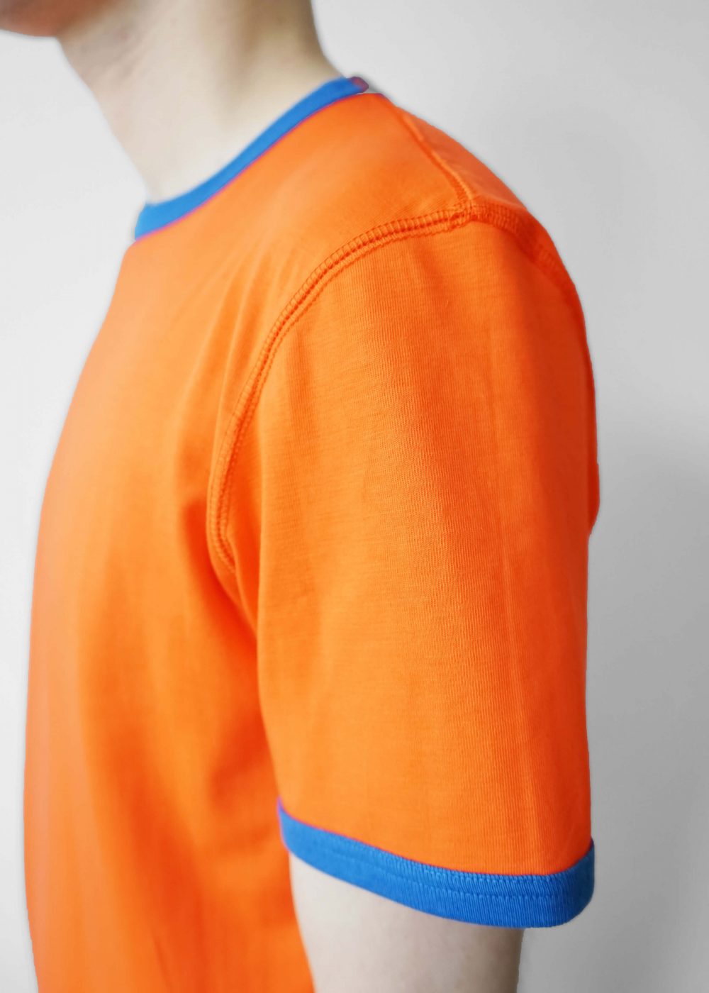 70s Ringer T-Shirt in Orange Blue by R.EH