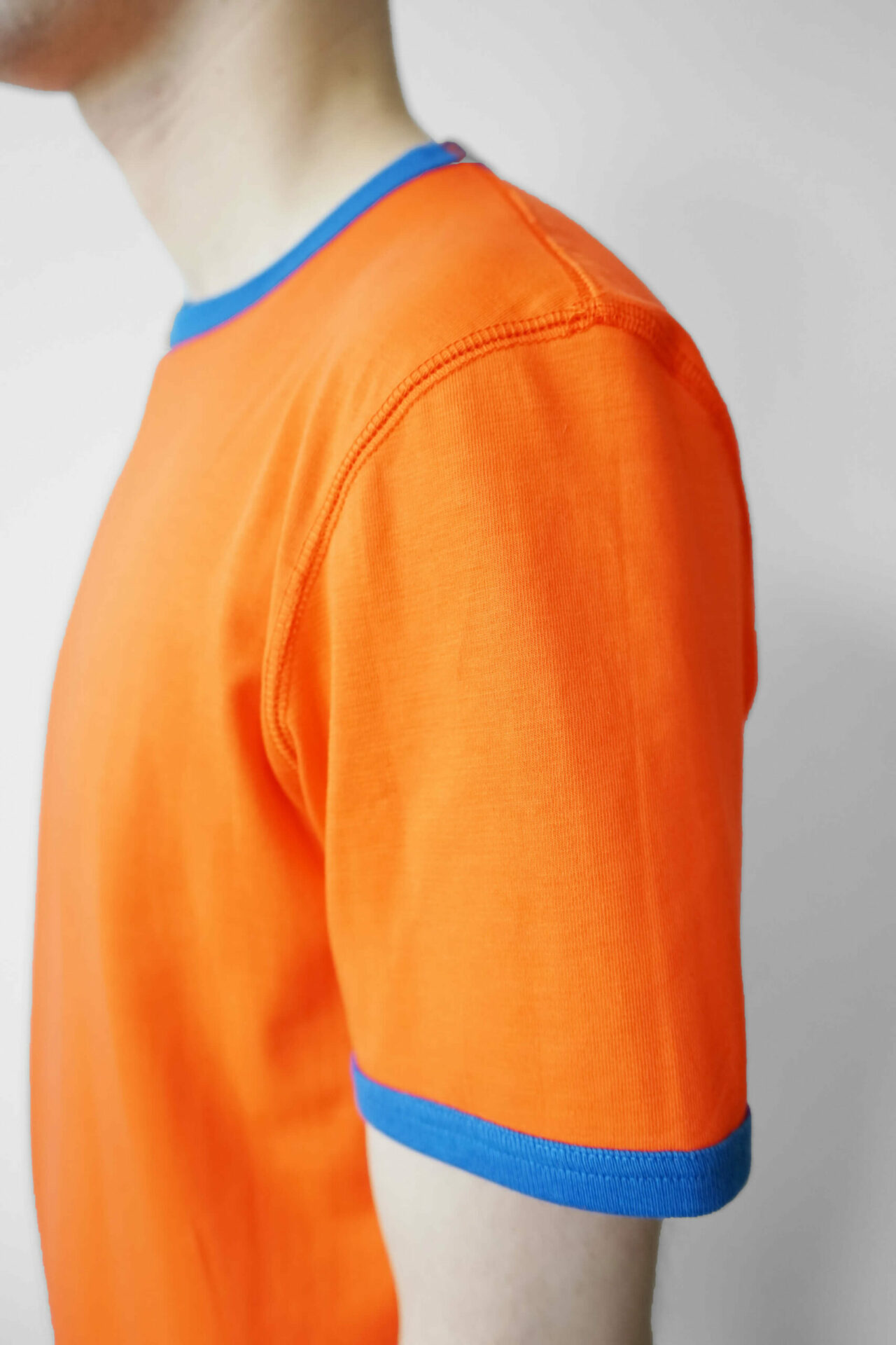 70s Ringer T-Shirt in Orange Blue by R.EH