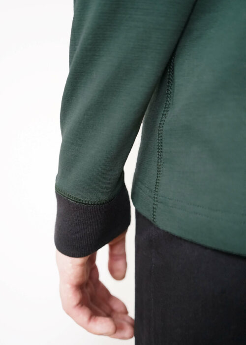 Product thumbnail image for »Mori« Dark Green Black Ringer Longsleeve Organic Cotton