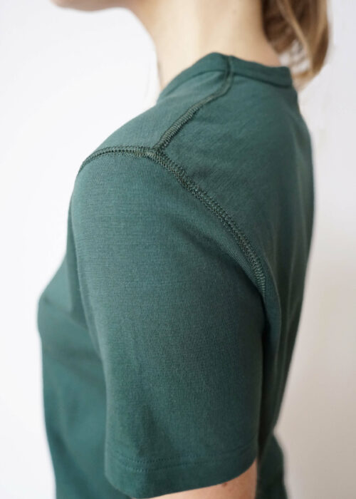 Product thumbnail image for »Baum« Dark Green Ringer T-Shirt 100% Organic Cotton