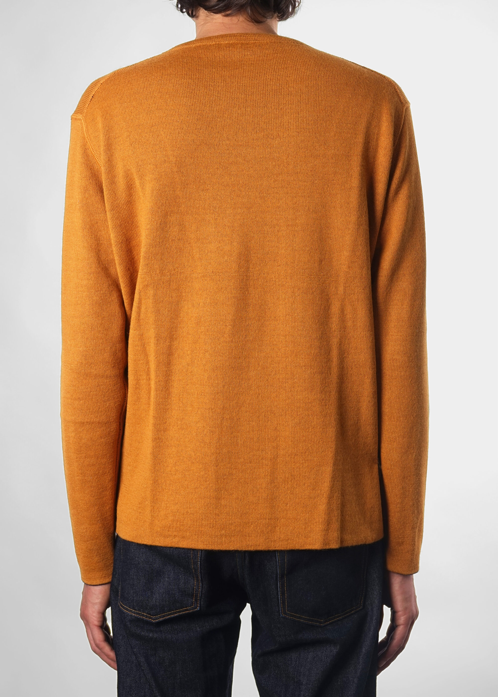 Product image for »Blauaras Ochre« Reversible Sweater Baby Alpaca | Navy Ochre