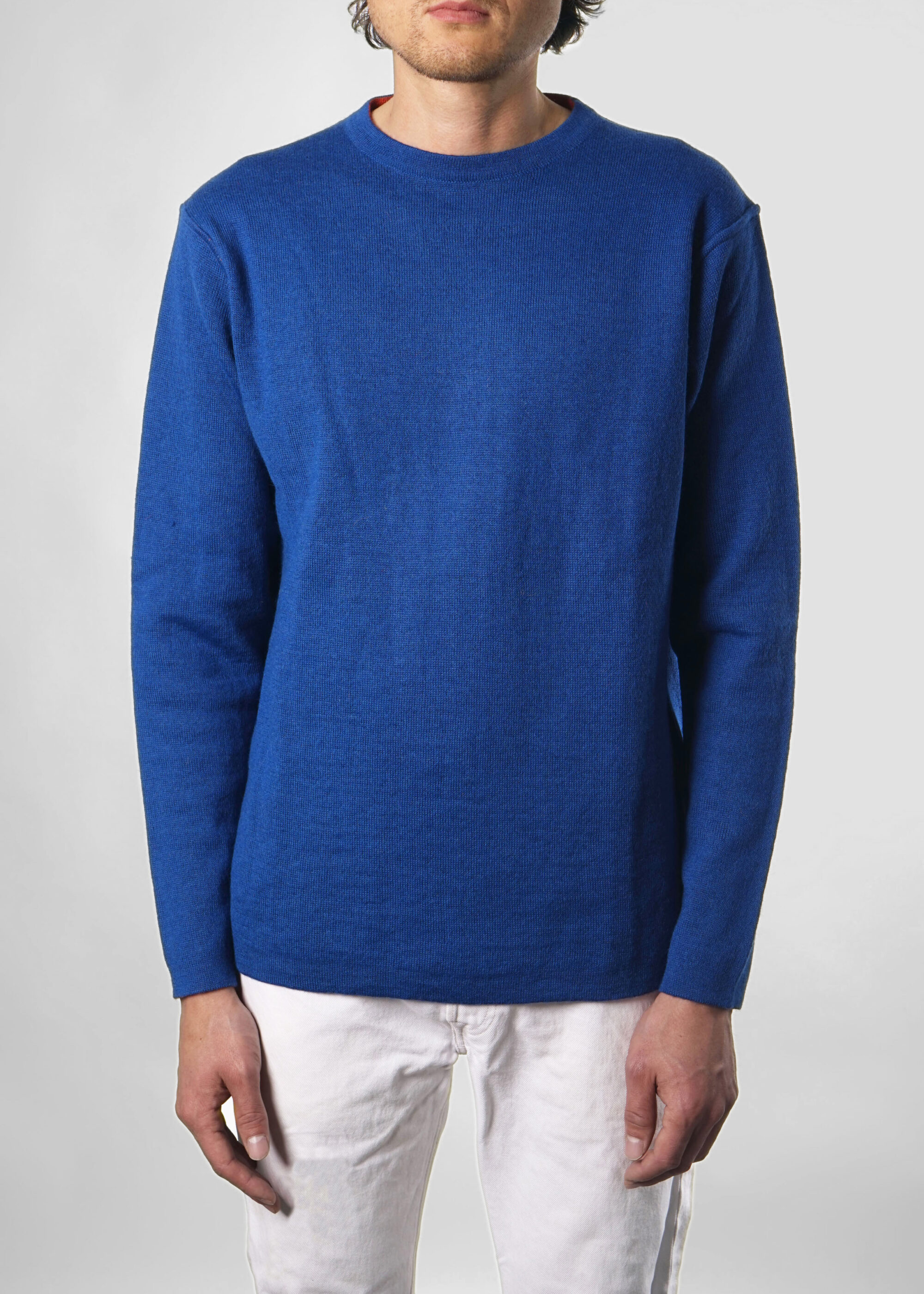 Product image for »Harrison« Reversible Sweater Alpaca | Cobalt-Blue Orange