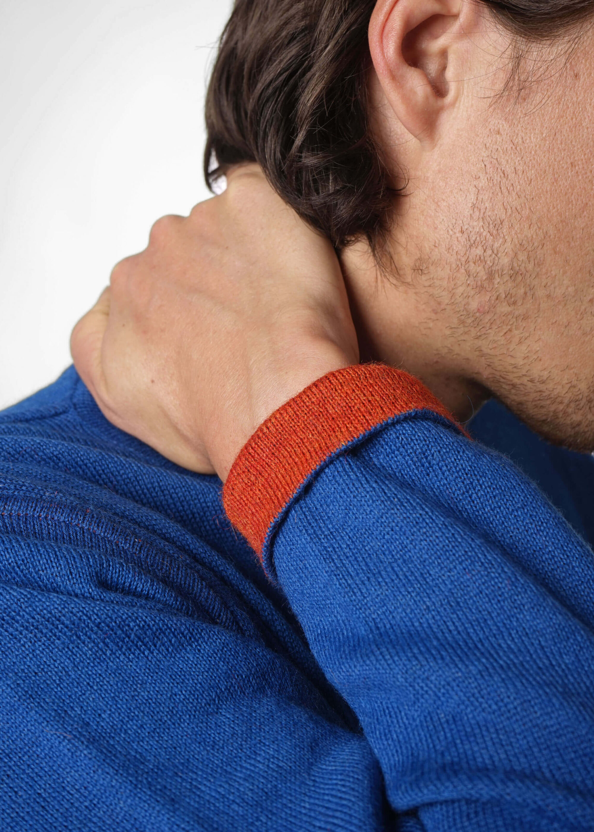 Product image for »Harrison« Reversible Sweater Alpaca | Cobalt-Blue Orange