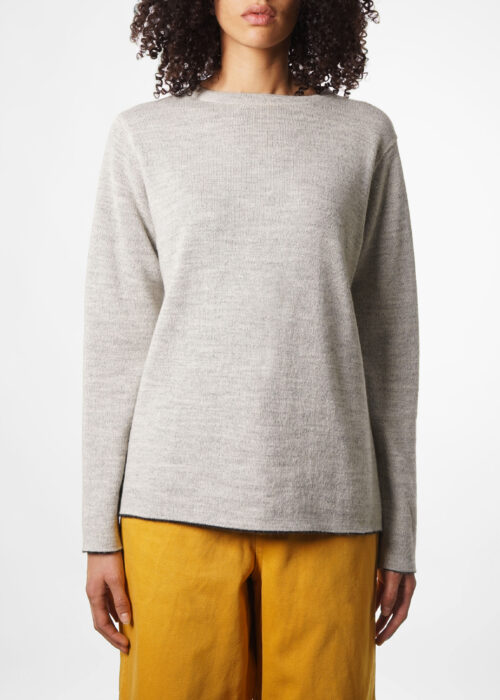 »Sontag« Grey Reversible Sweater Baby Alpaca
