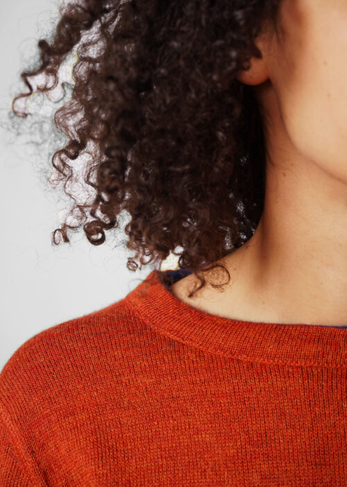 Product thumbnail image for »Harrison« Orange Cobalt Blue Reversible Sweater Alpaca