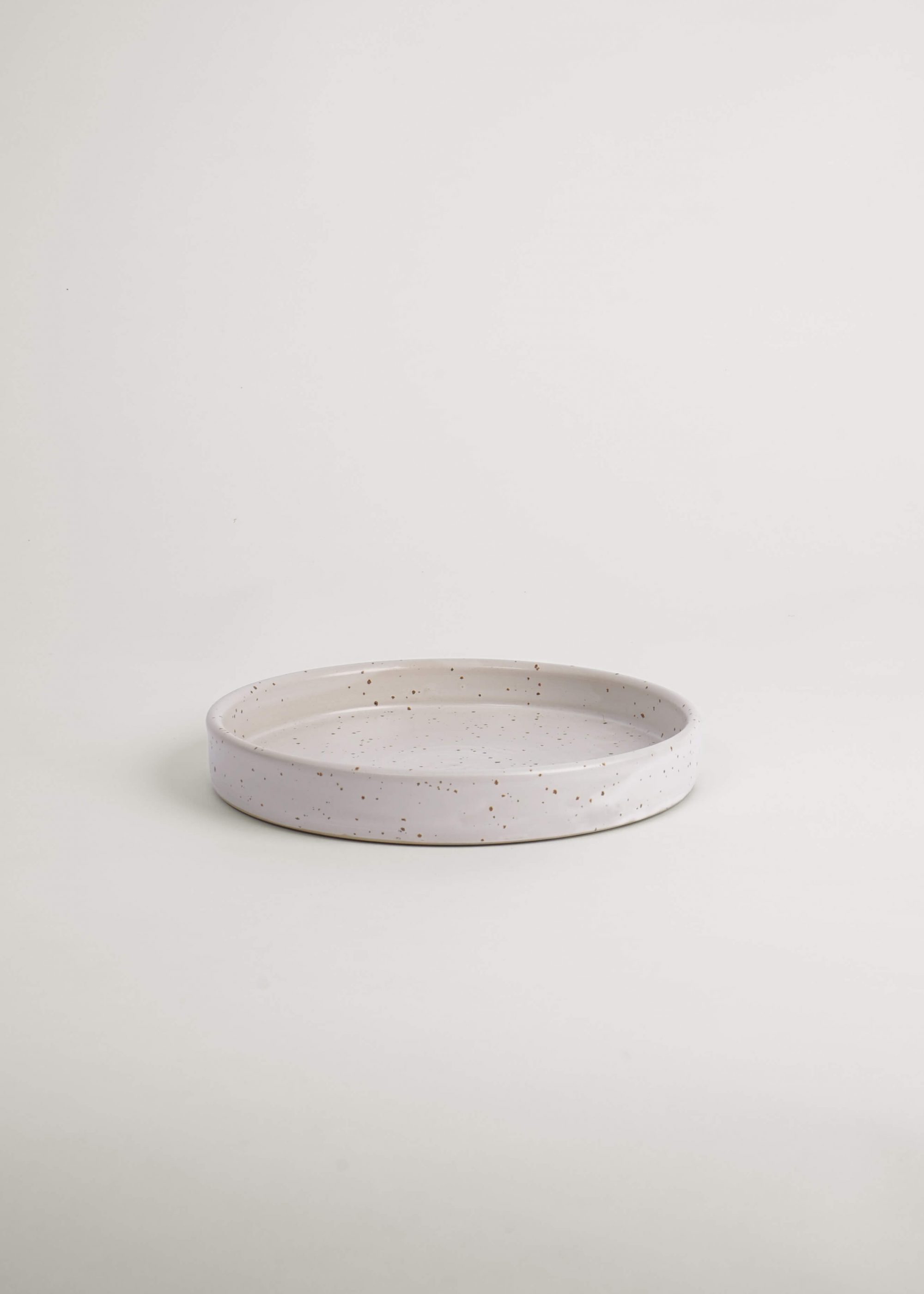 Ceramic Planter Plate in White handthrown in Germany