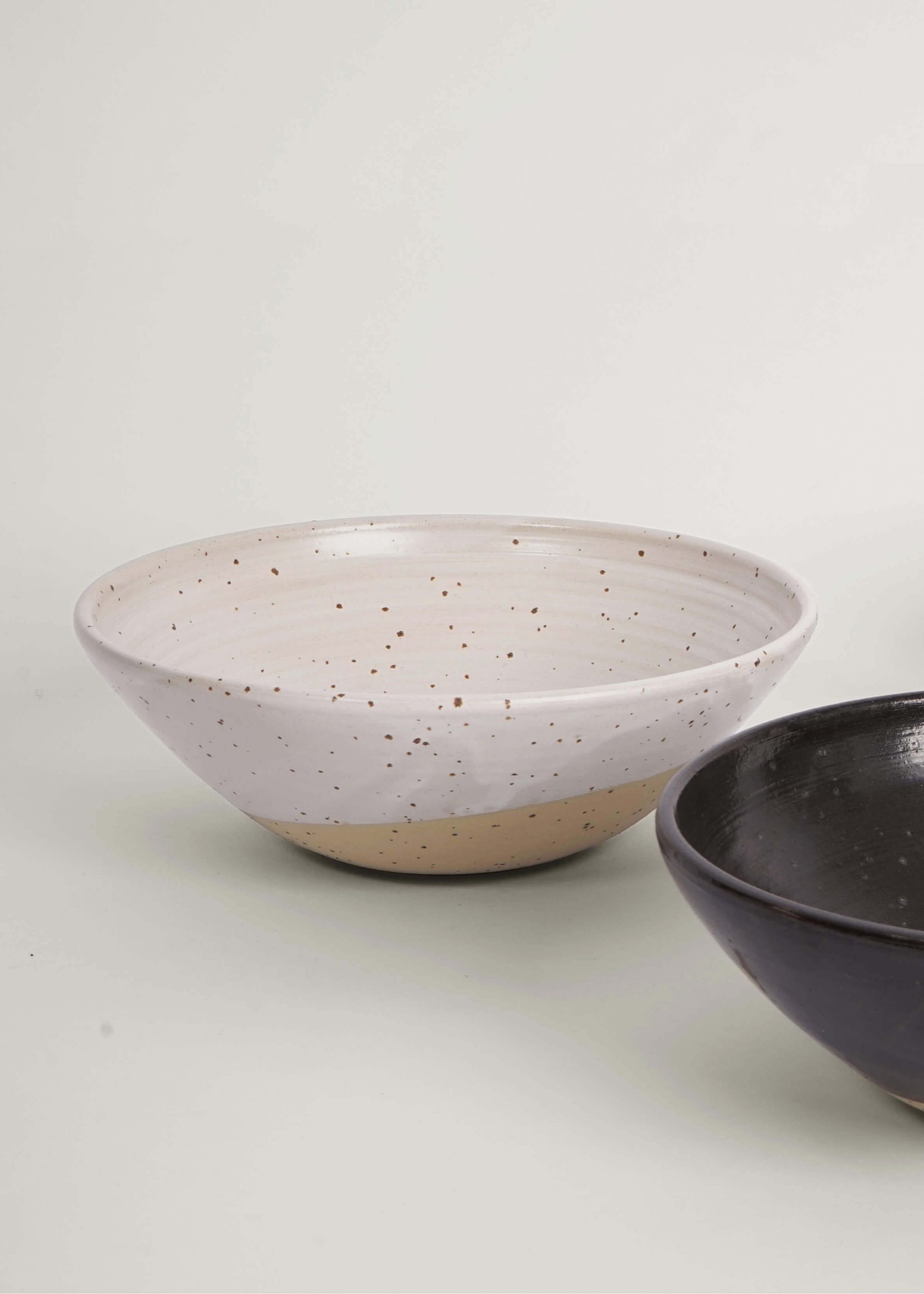 Product image for »Marguerite« White Speckled Conical Bowl | Genuine Stoneware