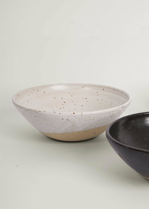 »Marguerite« White Speckled Conical Bowl | Genuine Stoneware