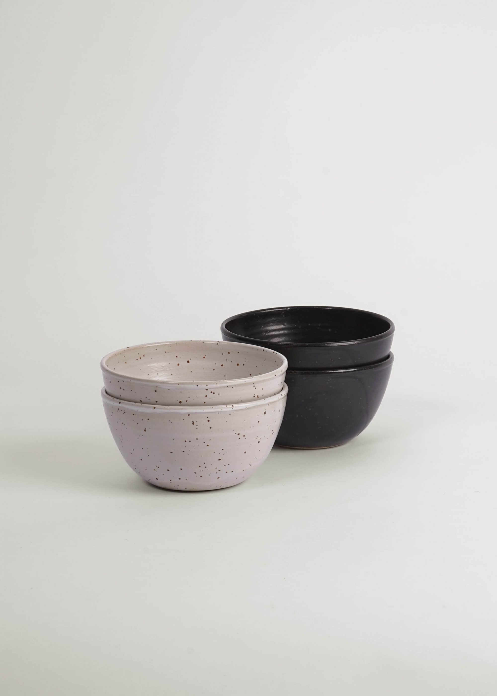 Product image for »Balzar Burri« High Bowls 4-Set Black White | Genuine Stoneware