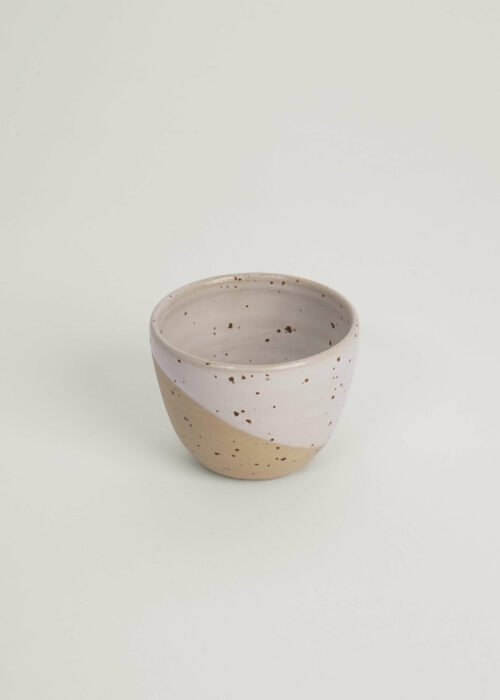»Lobe« White-Unglazed Espresso-Sake Ceramic Bowl Stoneware