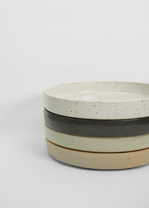 Product thumbnail image for »Geodesic White« Large Tray Plate Ménage | Genuine Stoneware Ceramic