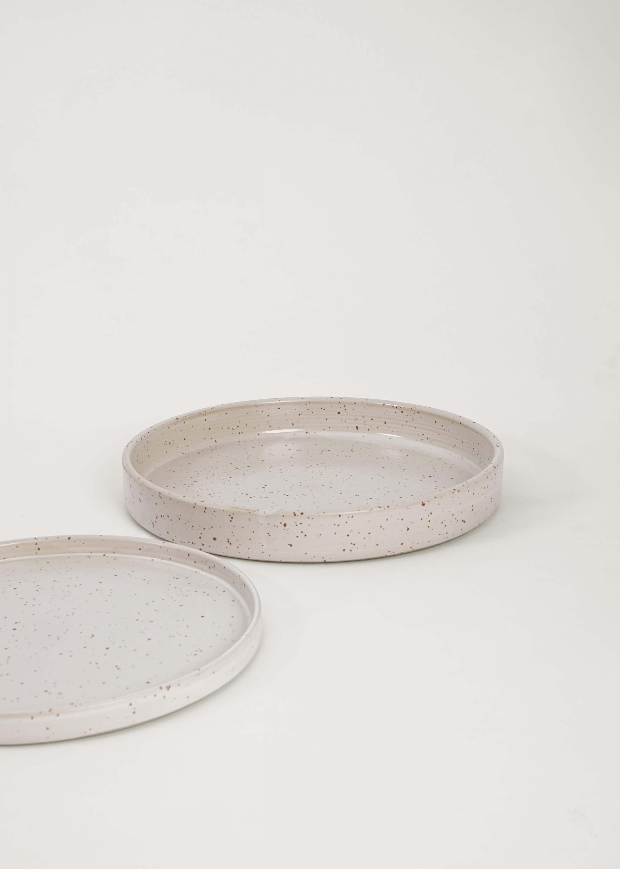 Product image for »Geodesic White« Large Tray Plate Ménage | Genuine Stoneware Ceramic