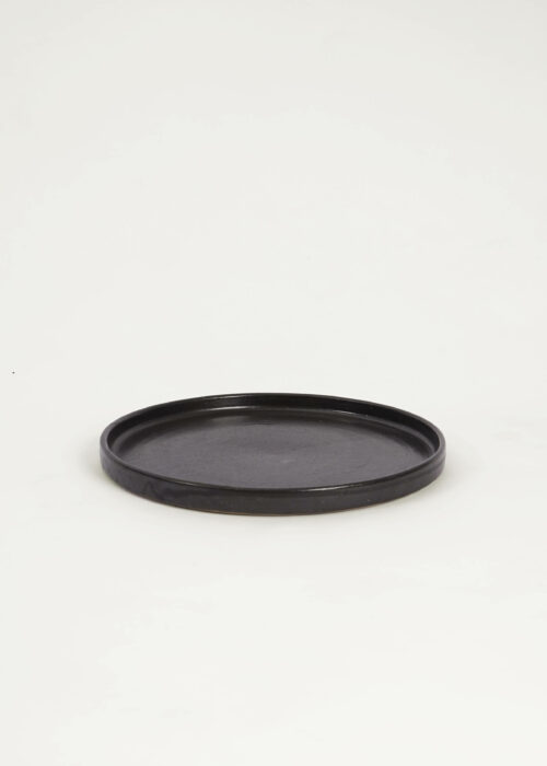 »Hotu Black« Matt High-Rim Stoneware Gourmet Plate 27 cm