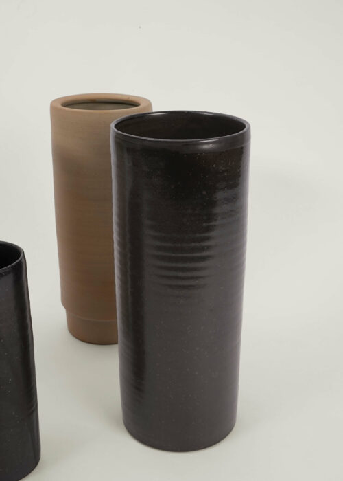 »Torus Black« Large Ceramic Vase | Genuine Stoneware