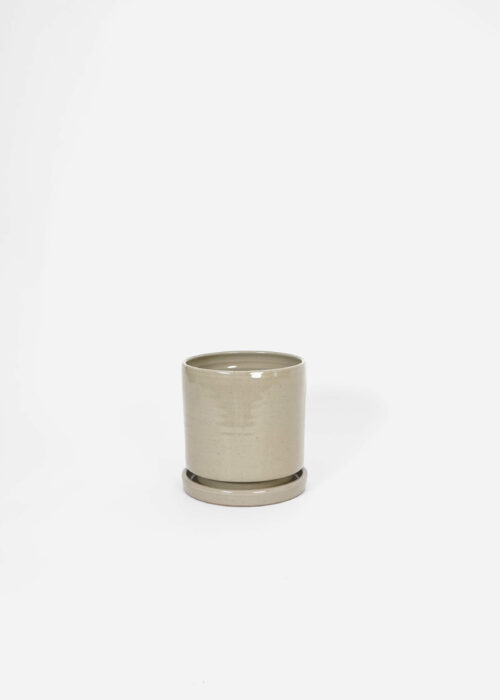 Product thumbnail image for »Brutal« Grey Plant Pot + Saucer Ø 18 cm | Genuine Stoneware Ceramics