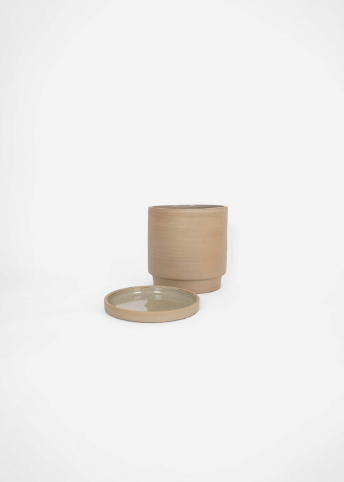 Product thumbnail image for »Beuys« Unglazed Plant Pot + Saucer Ø 25 cm | Genuine Stoneware Ceramics