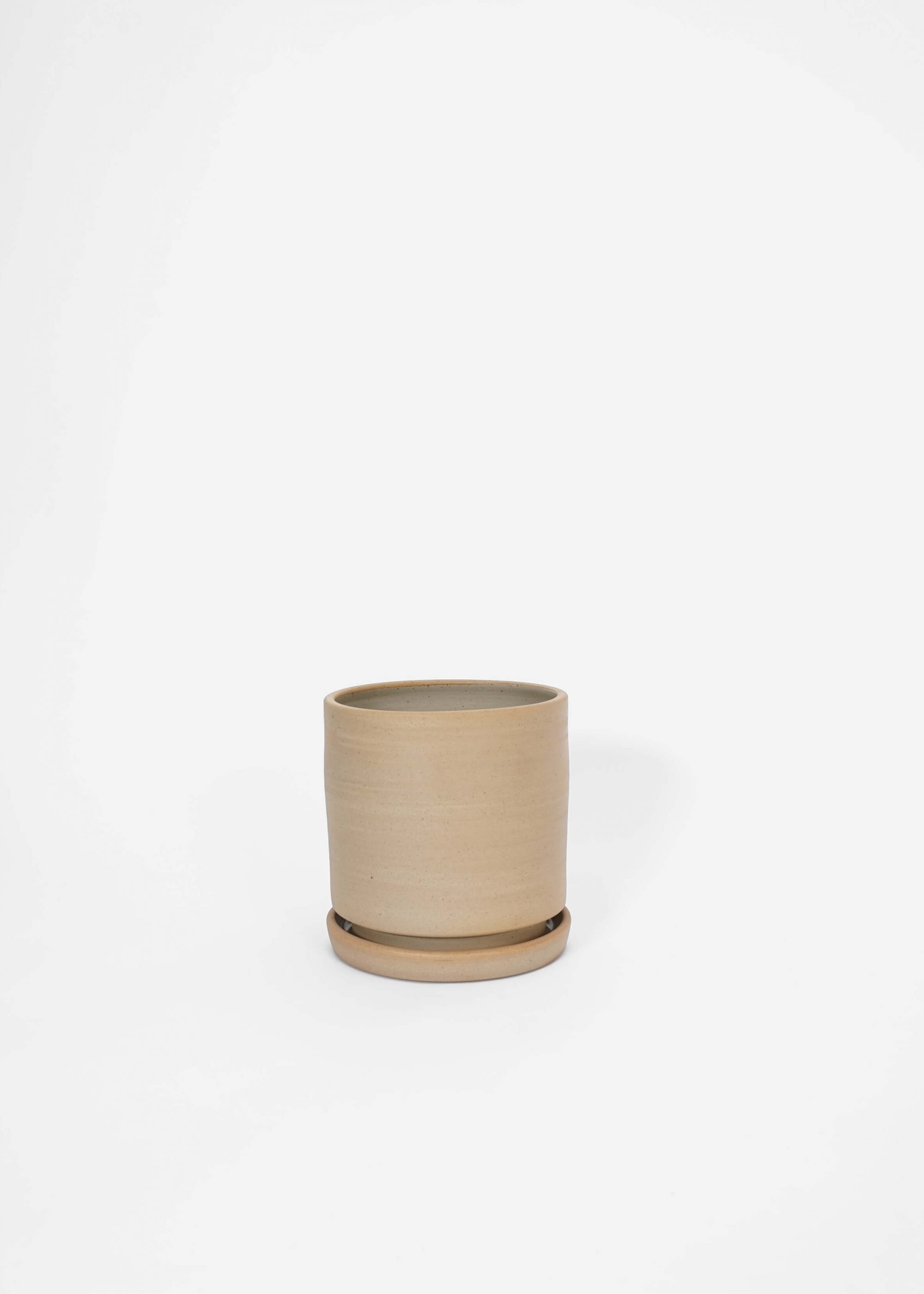 Product image for »Beuys« Unglazed Plant Pot + Saucer Ø 18 cm | Genuine Stoneware Ceramics
