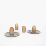 Minimalistische Graue Eierbecher aus Steinzeug Keramik von R.EH. Handgedrehtes Keramik Kunsthandwerk aus Deutschland