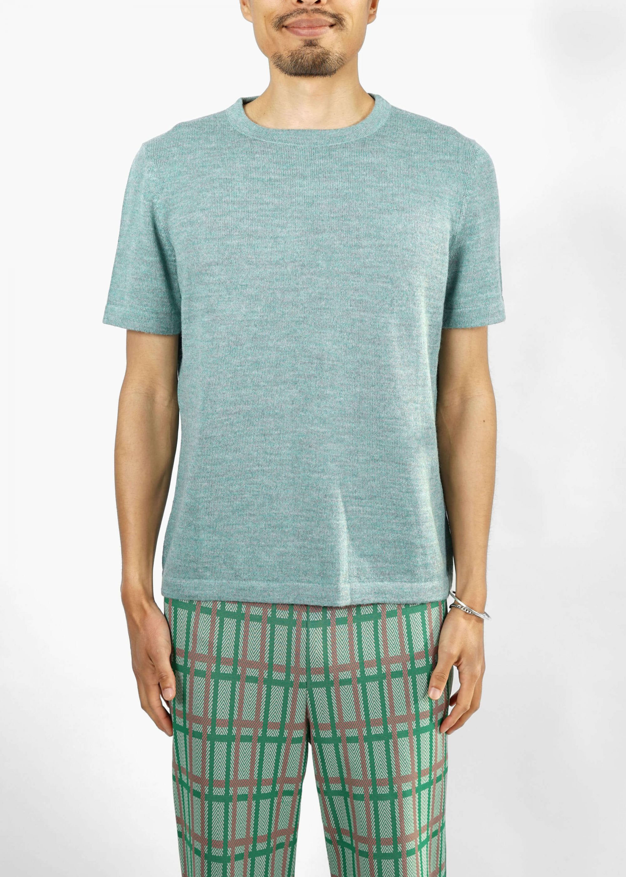 Product image for »Aqua« Short-Sleeve Knit Top | Turquoise