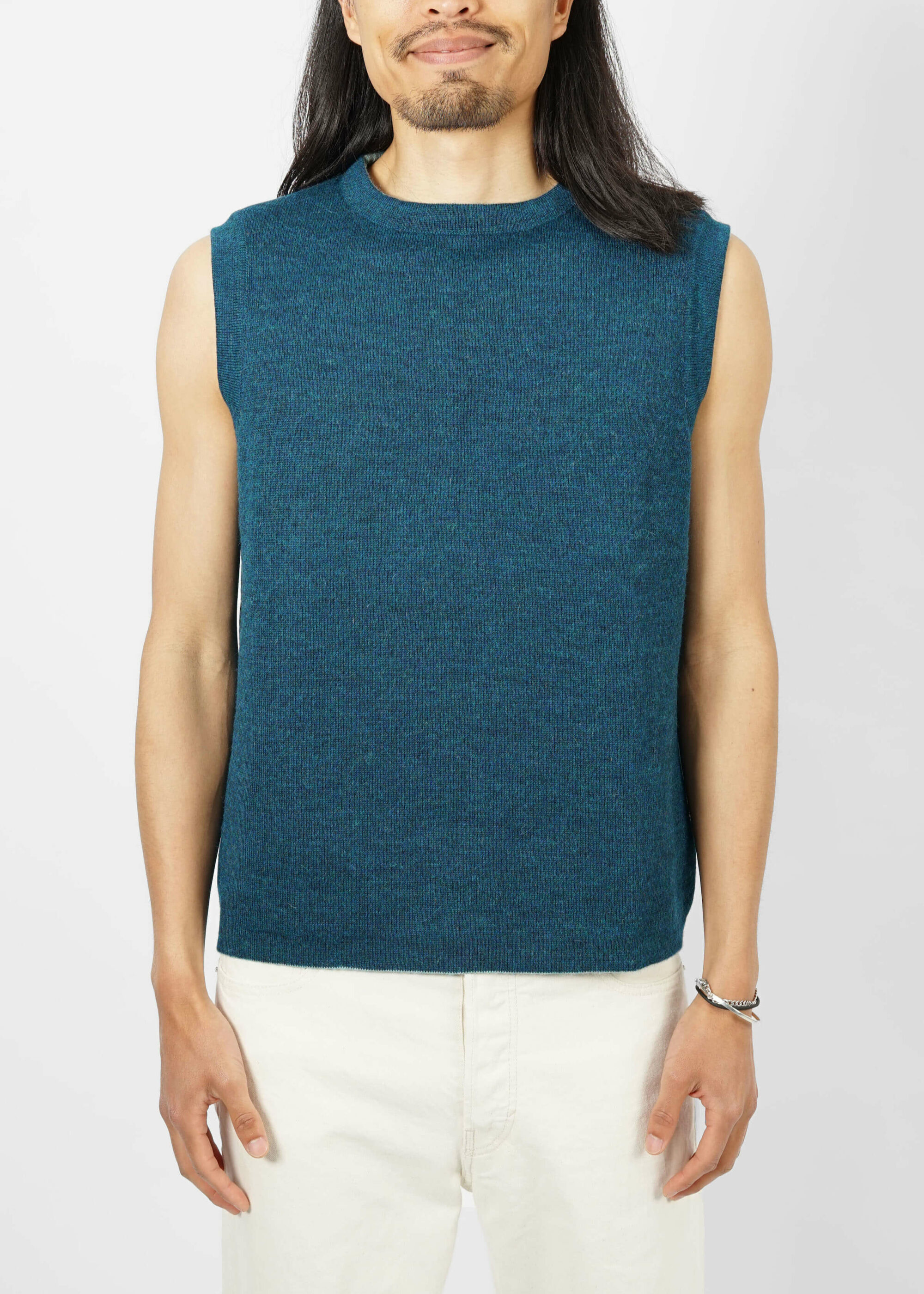 Product image for »Frei« Reversible Sweater Vest Baby Alpaca | Petrol Turquoise
