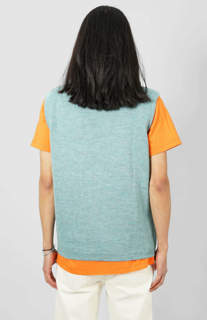 Petrol-Turquoise Alpaca Sweater Vest for men by REH (GERMANY)