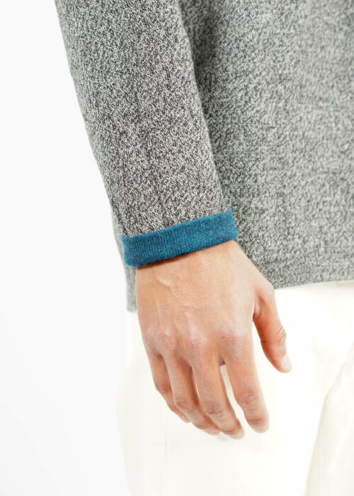 Product thumbnail image for »Papanek« Reversible Sweater Alpaca | Turquoise Green Grey