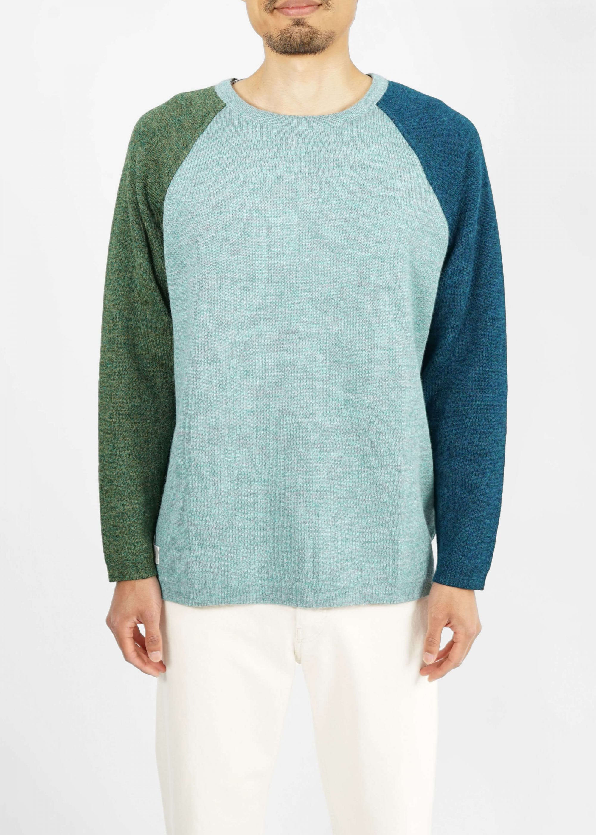 Product image for »Papanek« Reversible Sweater Alpaca | Turquoise Green Grey