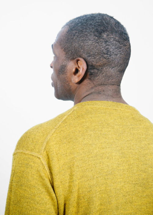 Product thumbnail image for »Blauaras Mustard« Yellow Navy Reversible Sweater Alpaca