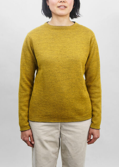 »Blauaras Mustard« Reversible Sweater Baby Alpaca | Navy Yellow