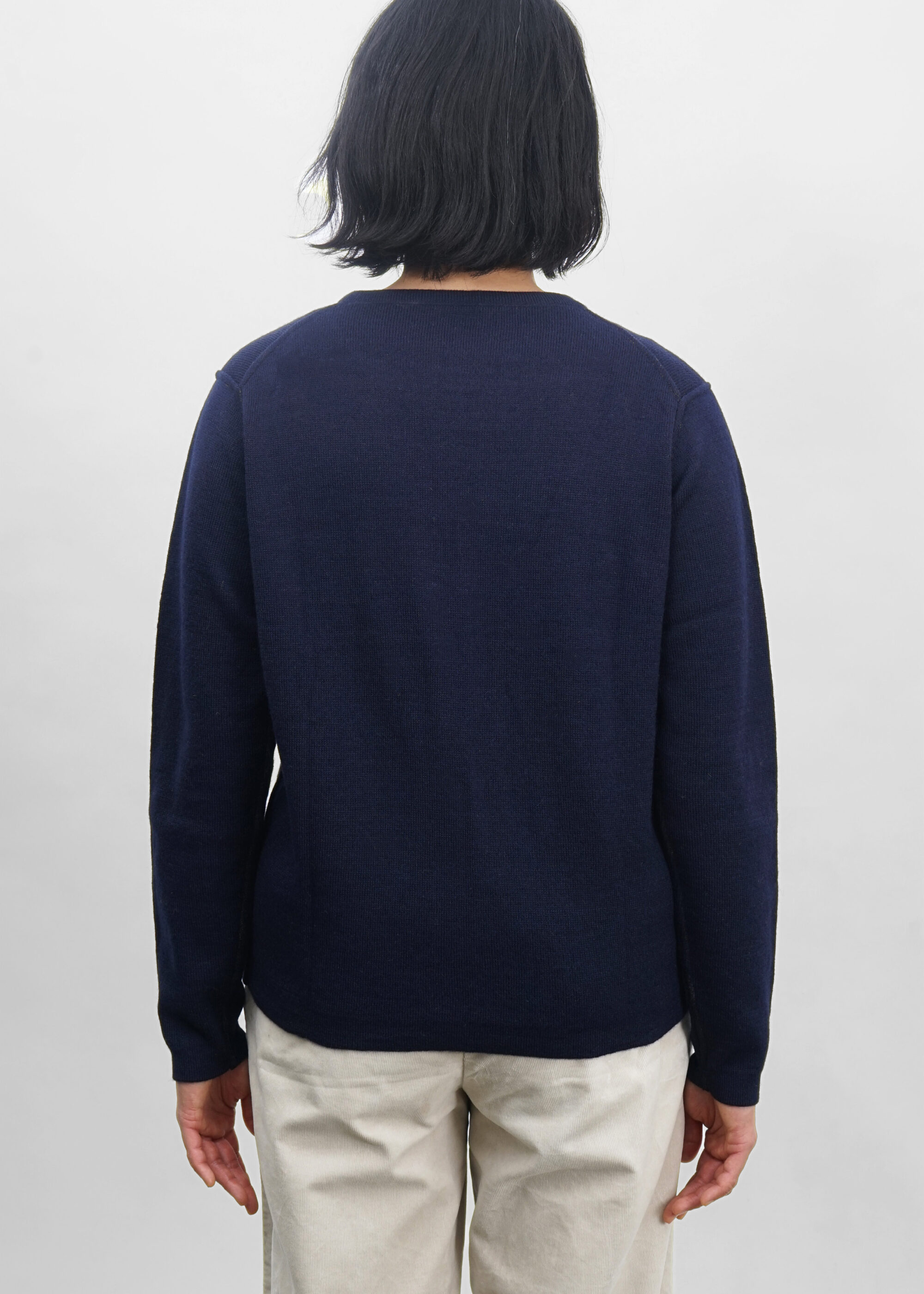 Product image for »Blauaras Mustard« Reversible Sweater Baby Alpaca | Navy Yellow
