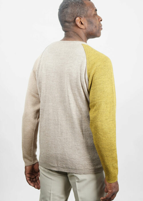 »Jhana« Reversible Sweater Baby Alpaca | Yellow Beige Brown