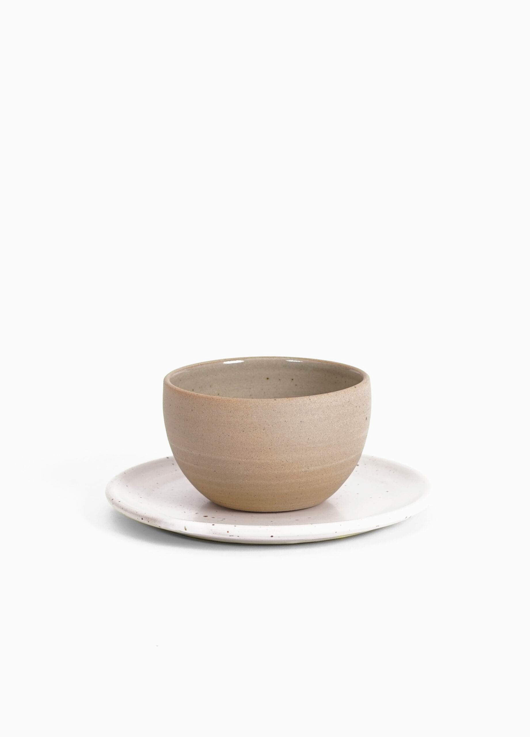 Unglazed Coffee and Tea Bowl in grey crafted from Stoneware Ceramic handmade in Germany