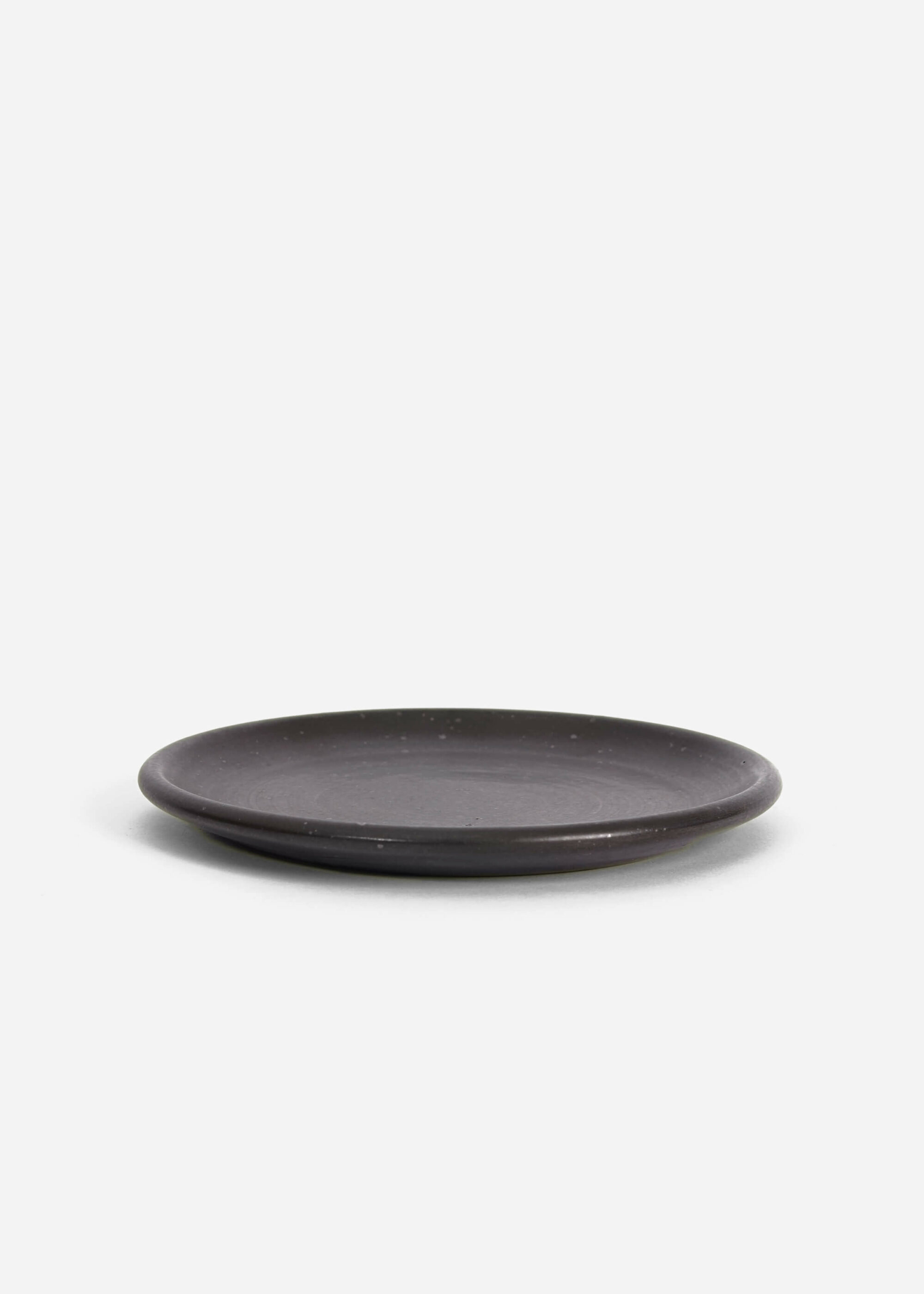 Product image for »Burri« Black Matt Saucer Plate Ø 14 cm | Genuine Stoneware Ceramic