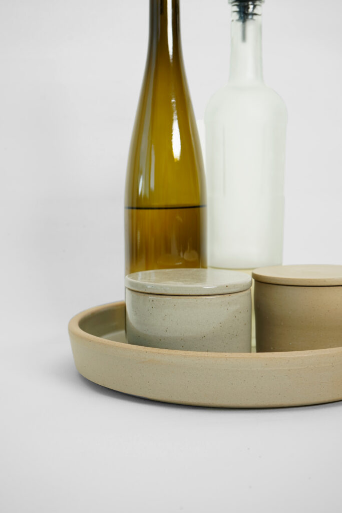 Steinzeug Keramik Menage Schale von REH (GERMANY) handgefertigt in Deutschland